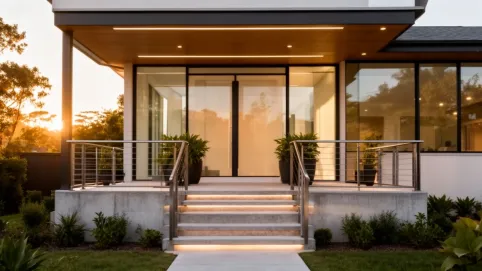 Nowoczesny ganek przed domem